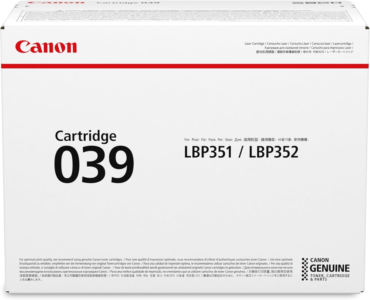 Canon Cartridge 039, Schwarz, Neu & OVP, geeignet für Canon LBP351 / LBP351 dn